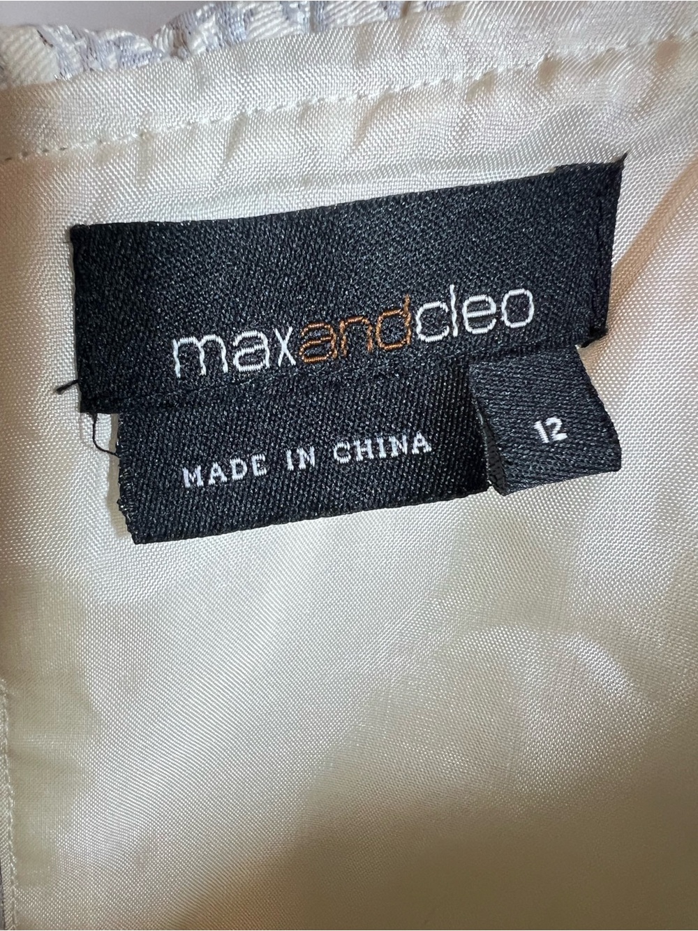 Max & Cleo Cream Ruffled Neck Mini Dress - Picture 4 of 6